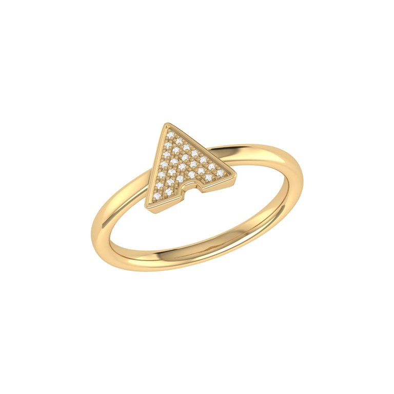 Skyscraper Triangle Diamond Ring in 14K Yellow Gold Vermeil on Sterling Silver - Gold