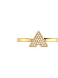 Skyscraper Triangle Diamond Ring in 14K Yellow Gold Vermeil on Sterling Silver