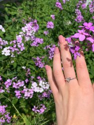 Skyscraper Triangle Diamond Ring In Sterling Silver