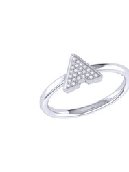 Skyscraper Triangle Diamond Ring In Sterling Silver - Silver