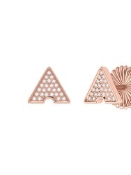 Skyscraper Triangle Diamond Stud Earrings In 14K Rose Gold Vermeil On Sterling Silver - Rose Gold