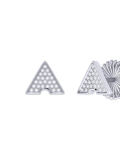 LuvMyJewelry Skyscraper Triangle Diamond Stud Earrings in Sterling Silver product
