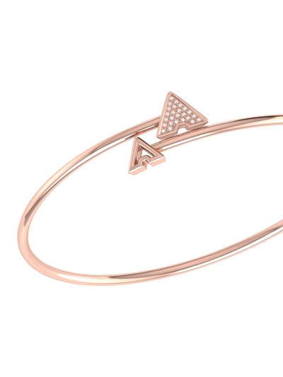 LuvMyJewelry Skyscraper Triangle Roof Adjustable Diamond Bangle In 14K Rose Gold Vermeil On Sterling Silver product