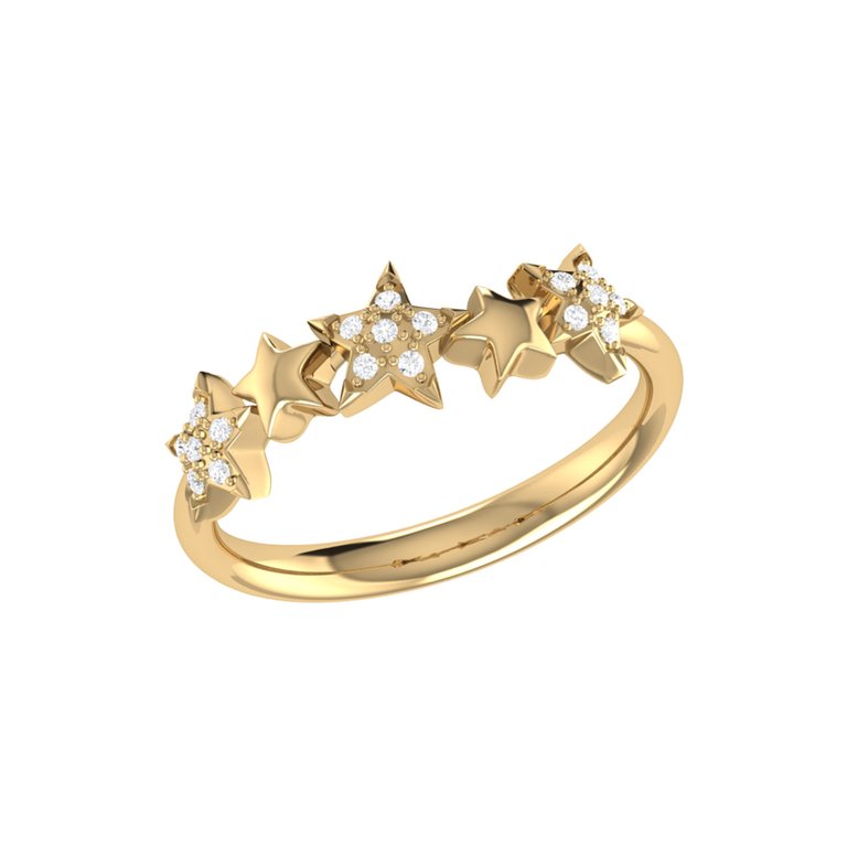 Sparkling Starry Lane Diamond Ring In 14K Yellow Gold Vermeil On Sterling Silver - Yellow Gold