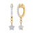 Star Bezel Duo Diamond Hoop Earrings in 14K Yellow Gold Vermeil on Sterling Silver - Gold