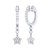 Star Bezel Duo Diamond Hoop Earrings In Sterling Silver - Silver