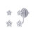 Star Duo Diamond Stud Earrings In Sterling Silver - Silver