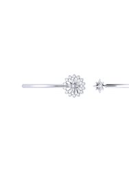 Starburst Adjustable Diamond Cuff in Sterling Silver