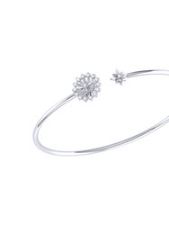 Starburst Adjustable Diamond Cuff in Sterling Silver - Silver