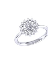 Starburst Diamond Ring In Sterling Silver - Silver