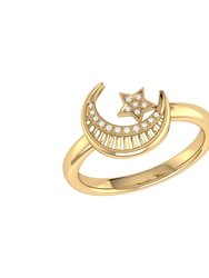 Starkissed Crescent Diamond Ring In 14K Yellow Gold Vermeil On Sterling Silver - Yellow Gold