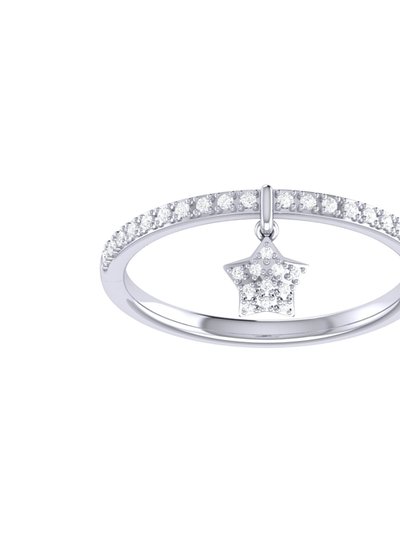 LuvMyJewelry Starkissed Diamond Charm Ring in Sterling Silver product