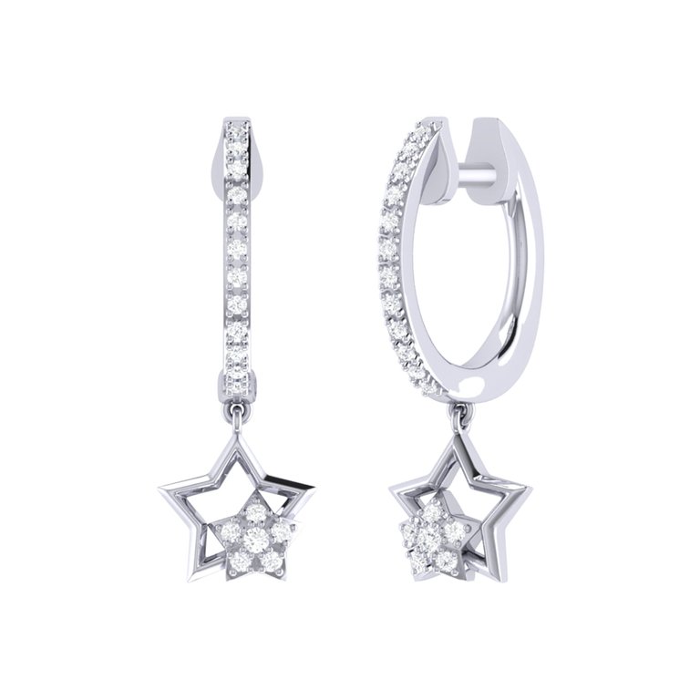 Starkissed Duo Diamond Hoop Earrings In Sterling Silver - Silver
