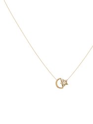 Starkissed Moon Diamond Necklace In 14K Yellow Gold Vermeil On Sterling Silver