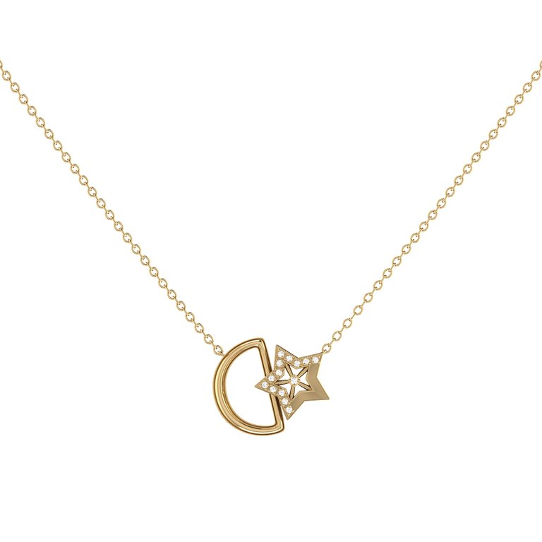 Starkissed Moon Diamond Necklace In 14K Yellow Gold Vermeil On Sterling Silver - Yellow Gold
