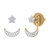 Starlit Crescent Diamond Stud Earrings In 14K Yellow Gold Vermeil On Sterling Silver - Yellow Gold