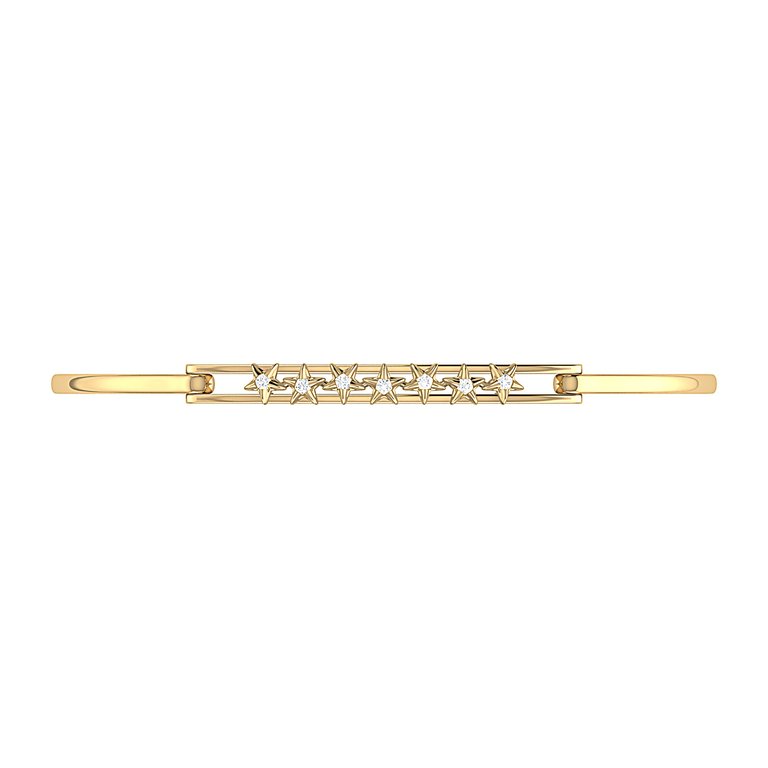 Starry Lane Diamond Bangle In 14K Yellow Gold Vermeil On Sterling Silver