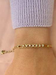 Starry Lane Diamond Bangle In 14K Yellow Gold Vermeil On Sterling Silver