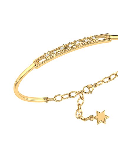 LuvMyJewelry Starry Lane Diamond Bangle In 14K Yellow Gold Vermeil On Sterling Silver product