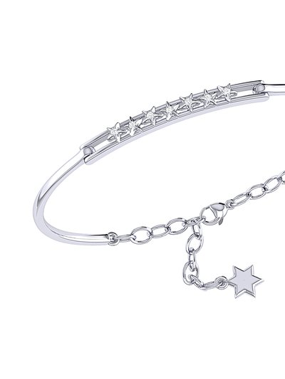 LuvMyJewelry Starry Lane Diamond Bangle In Sterling Silver product