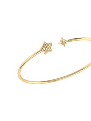 Starry Night Adjustable Diamond Cuff In 14K Yellow Gold Vermeil On Sterling Silver - Yellow Gold