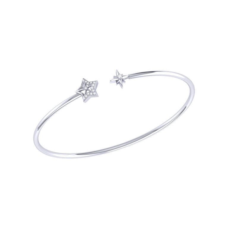 Starry Night Adjustable Diamond Cuff In Sterling Silver - Silver