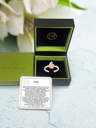 Street Cycle Open Teardrop Diamond Ring In 14K Rose Gold Vermeil On Sterling Silver