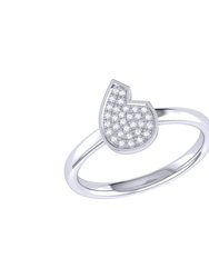 Street Cycle Open Teardrop Diamond Ring in Sterling Silver - Silver