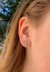 Street Cycle Open Teardrop Diamond Stud Earrings In 14K Rose Gold Vermeil On Sterling Silver