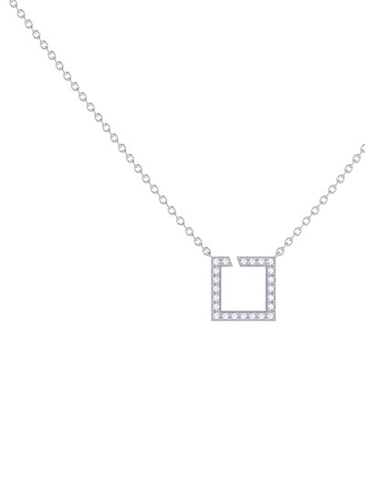 LuvMyJewelry Street Light Diamond Square Necklace in Sterling Silver product