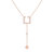Street Light Open Square Bolo Adjustable Diamond Lariat Necklace In 14K Rose Gold Vermeil on Sterling Silver - Rose Gold