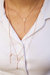 Street Light Open Square Bolo Adjustable Diamond Lariat Necklace In 14K Rose Gold Vermeil on Sterling Silver