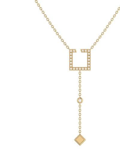 LuvMyJewelry Street Light Open Square Bolo Adjustable Diamond Lariat Necklace in 14K Yellow Gold Vermeil on Sterling Silver product