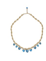 Sunshine Twist Turquoise Studded Necklace In 14K Yellow Gold Plated Sterling Silver - Yellow Gold