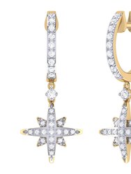 Supernova Diamond Hoop Earrings in 14K Yellow Gold Vermeil on Sterling Silver - Gold