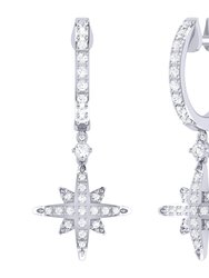 Supernova Diamond Hoop Earrings In Sterling Silver - Silver