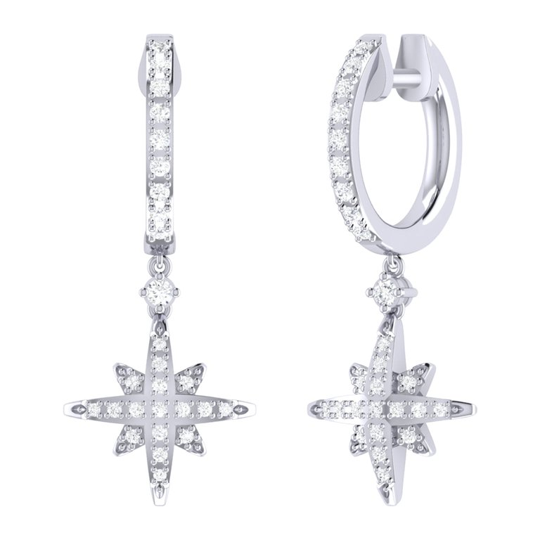 Supernova Diamond Hoop Earrings In Sterling Silver - Silver