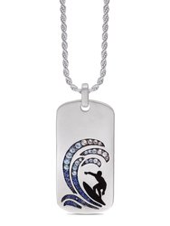 Surfer's Paradise Sterling Silver Blue Sapphire & Topaz Stone Tag - Silver