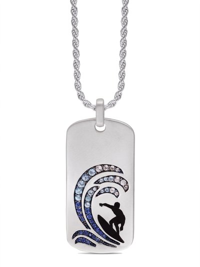 LuvMyJewelry Surfer's Paradise Sterling Silver Blue Sapphire & Topaz Stone Tag product