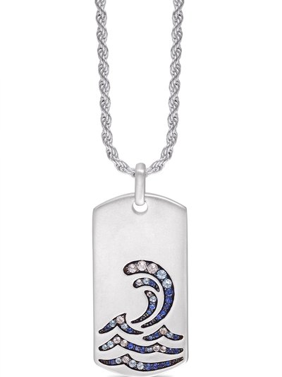 LuvMyJewelry Surfrider Beach Sterling Silver Blue Sapphire & Topaz Stone Tag product