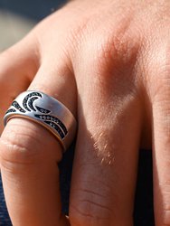 Surf's Up Sterling Silver Blue Sapphire & Topaz Band Ring