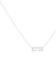 Swing Rectangle Diamond Necklace In Sterling Silver