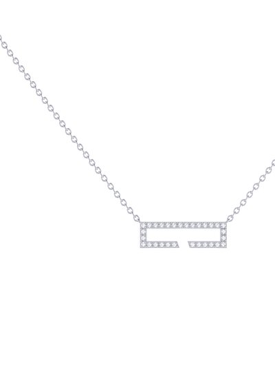 LuvMyJewelry Swing Rectangle Diamond Necklace In Sterling Silver product