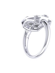 Taurus Bull Emerald & Diamond Constellation Signet Ring In Sterling Silver