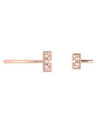 Traffic Light Adjustable Diamond Cuff In 14K Rose Gold Vermeil On Sterling Silver