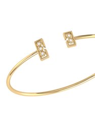 Traffic Light Adjustable Diamond Cuff in 14K Yellow Gold Vermeil on Sterling Silver - Gold