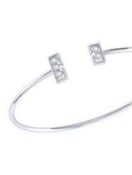 Traffic Light Adjustable Diamond Cuff in Sterling Silver - Silver