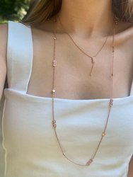 Traffic Light Layered Diamond Necklace in 14K Rose Gold Vermeil on Sterling Silver