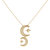 Twin Nights Crescent Diamond Necklace In 14K Yellow Gold Vermeil On Sterling Silver - Yellow Gold