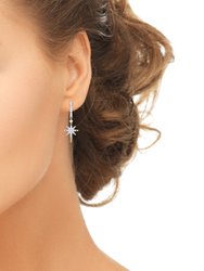 Twinkle Star Diamond Hoop Earrings in 14K Yellow Gold Vermeil on Sterling Silver